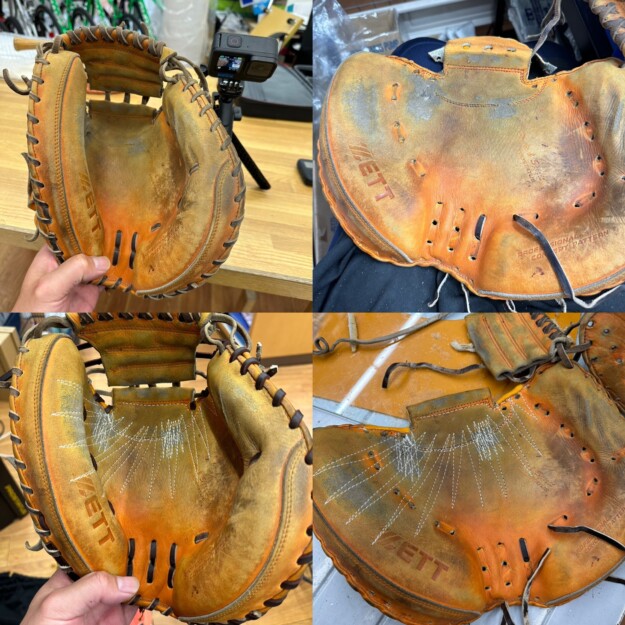 キャッチャーミットの受球面修理は久しぶり？